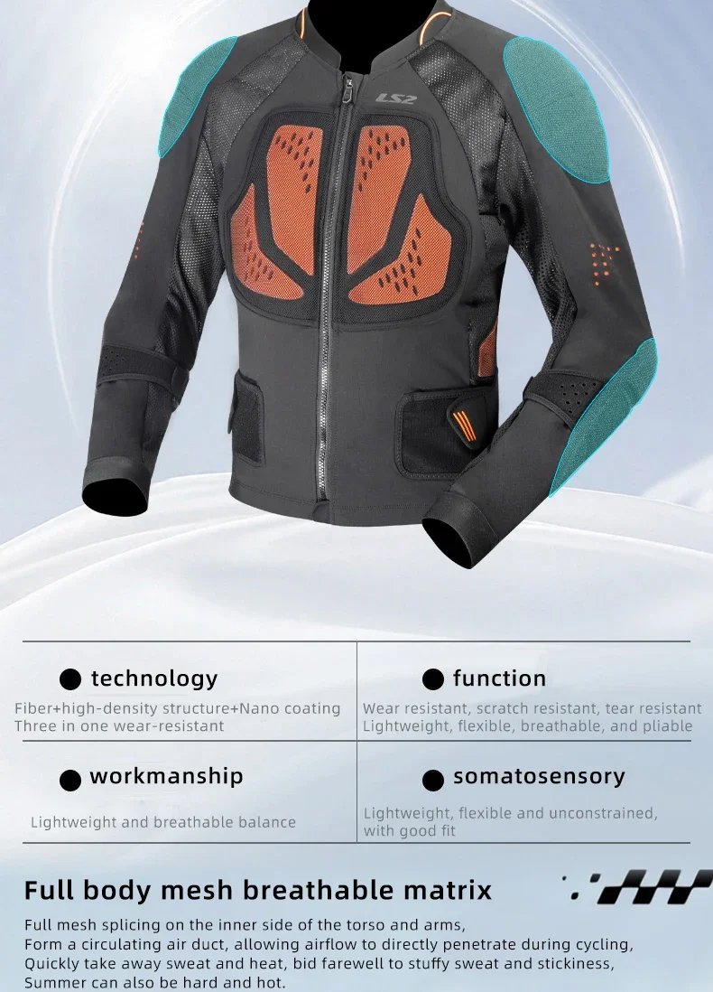 Original LS2 Motorcycle Riding Jacket LS2 X-TERRAIN Body Soft Armor Jacket Summer Breathable CE Anti-fall Wear-resistant Jacket Original LS2 Motorcycle Riding Jacket LS2 X-TERRAIN Body Soft Armor Jacket Summer Breathable CE Anti-fall Wear-resistant Jacket
