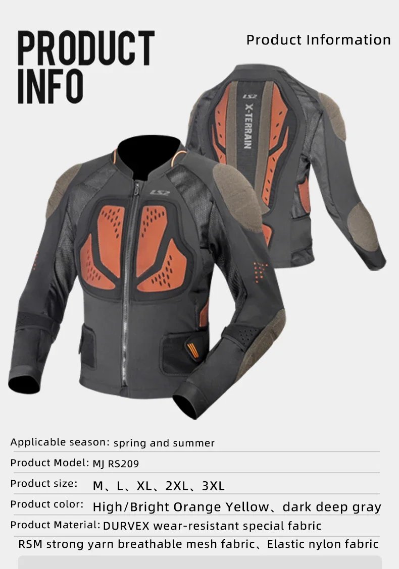 Original LS2 Motorcycle Riding Jacket LS2 X-TERRAIN Body Soft Armor Jacket Summer Breathable CE Anti-fall Wear-resistant Jacket Original LS2 Motorcycle Riding Jacket LS2 X-TERRAIN Body Soft Armor Jacket Summer Breathable CE Anti-fall Wear-resistant Jacket