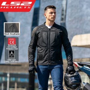 Original LS2 Motorcycle Riding Jacket LS2 X-TERRAIN Body Soft Armor Jacket Summer Breathable CE Anti-fall Wear-resistant Jacket