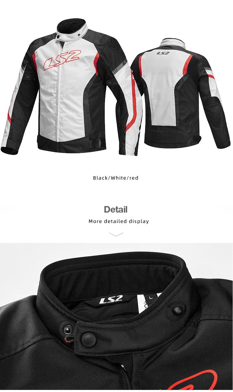 Original LS2 Motorcycle Jacket Winter Warm Waterproof Motorbike Jacket CE Anti-fall Wear-resistant Off-Road Cycling Coat Jackets