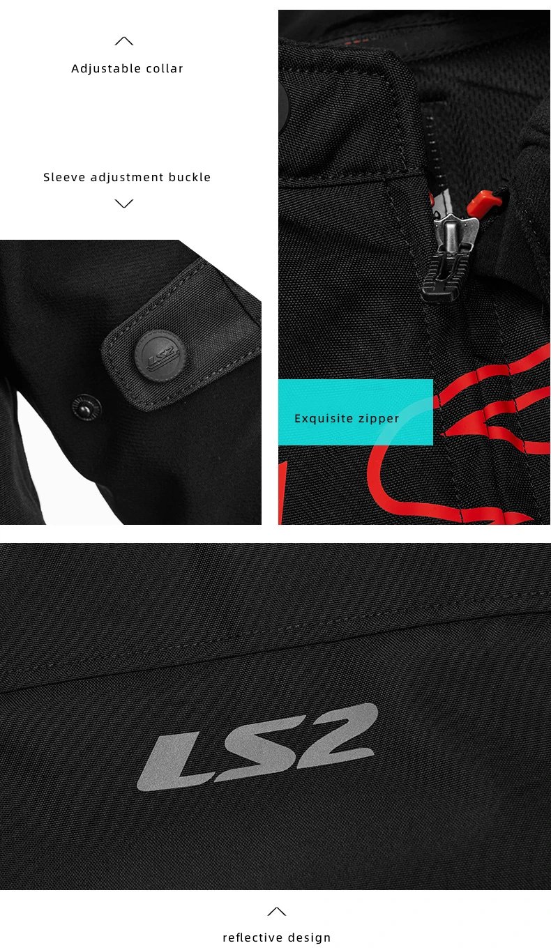 Original LS2 Motorcycle Jacket Winter Warm Waterproof Motorbike Jacket CE Anti-fall Wear-resistant Off-Road Cycling Coat Jackets