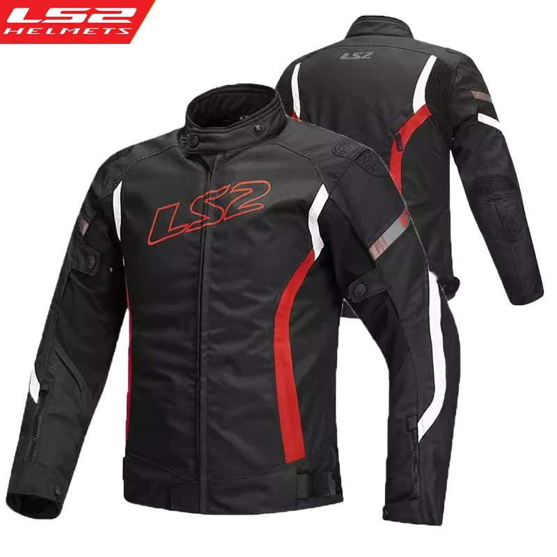 Original LS2 Motorcycle Jacket Winter Warm Waterproof Motorbike Jacket CE Anti-fall Wear-resistant Off-Road Cycling Coat Jackets