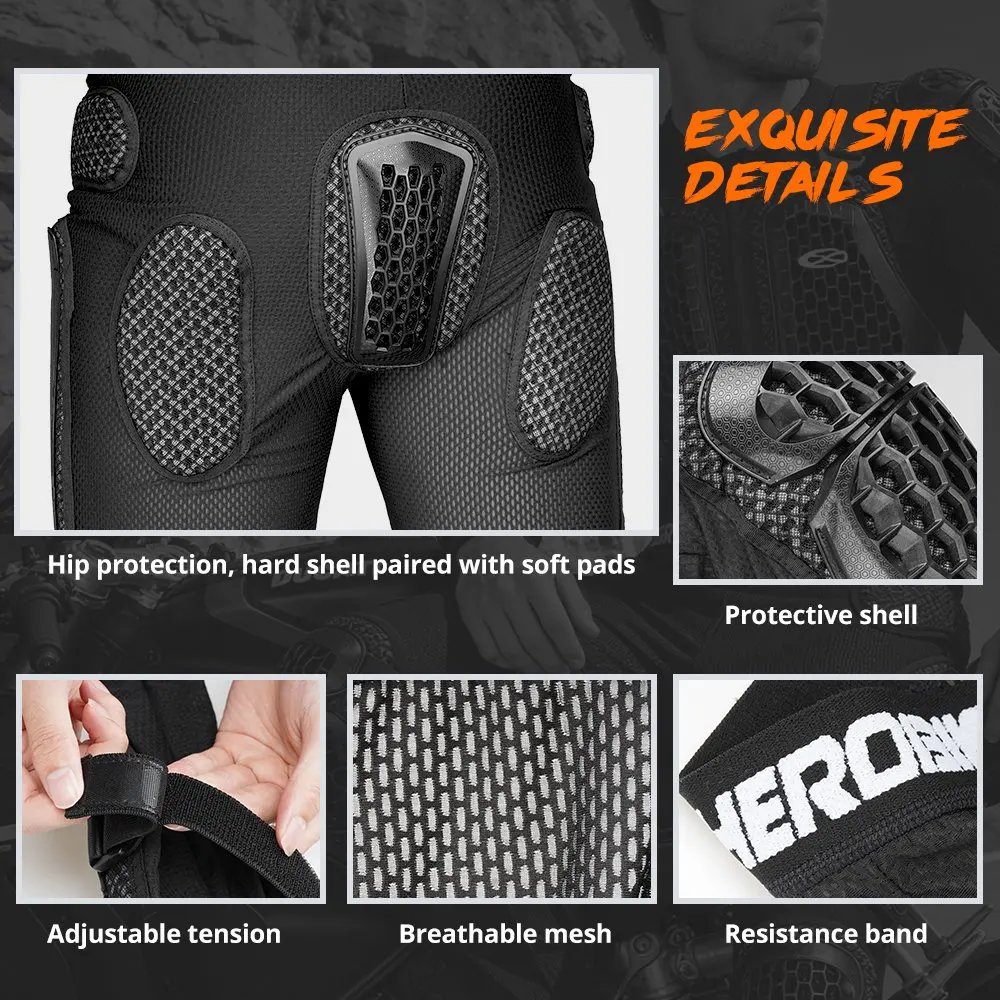 Men's Motorcycle Armor Trousers Summer Motocross Pants Long Armor Knee Crotch Hip Protection Motorbike Riding Racing Equipment