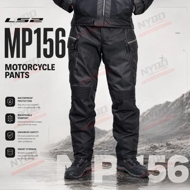 LS2 MP156 Motorcycle Riding Pants for Men and Women All Year Round CE Protection, Waterproof and Anti Fall Pants Lp156