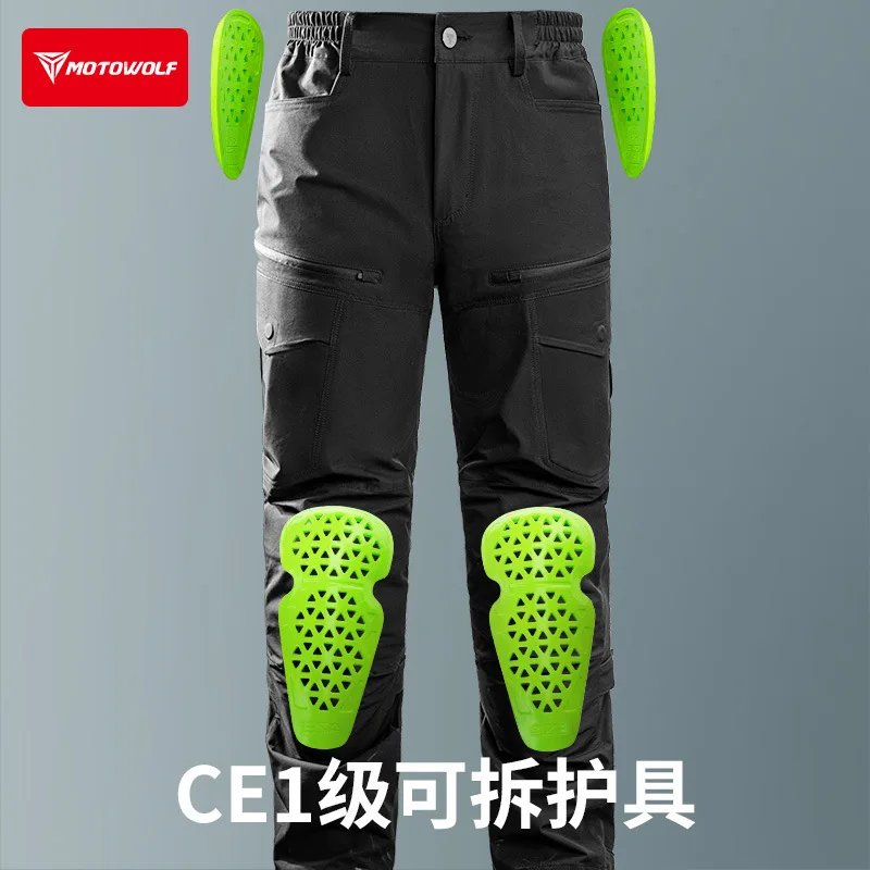 Motowolf CE Approval Motorcycle Pants Summer Breathable Moto Pants Elastic Riding Pants Motocross Trousers for Men Women