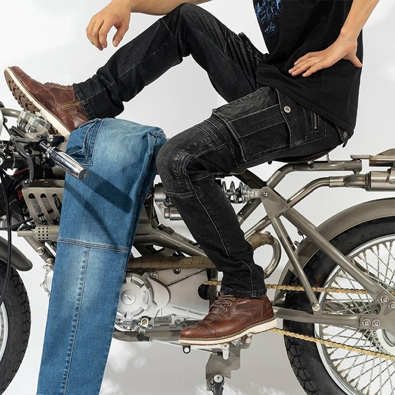 Moto Jeans Motorcycle Pants Protective Gear Trousers With Protect Gears Summer Anti Drop Riding Pants knee pad Multiple pockets