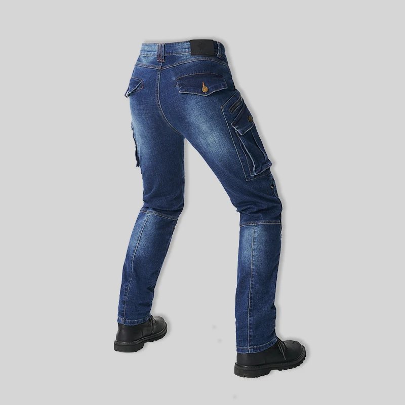 Moto Jeans Motorcycle Pants Protective Gear Trousers With Protect Gears Summer Anti Drop Riding Pants knee pad Multiple pockets
