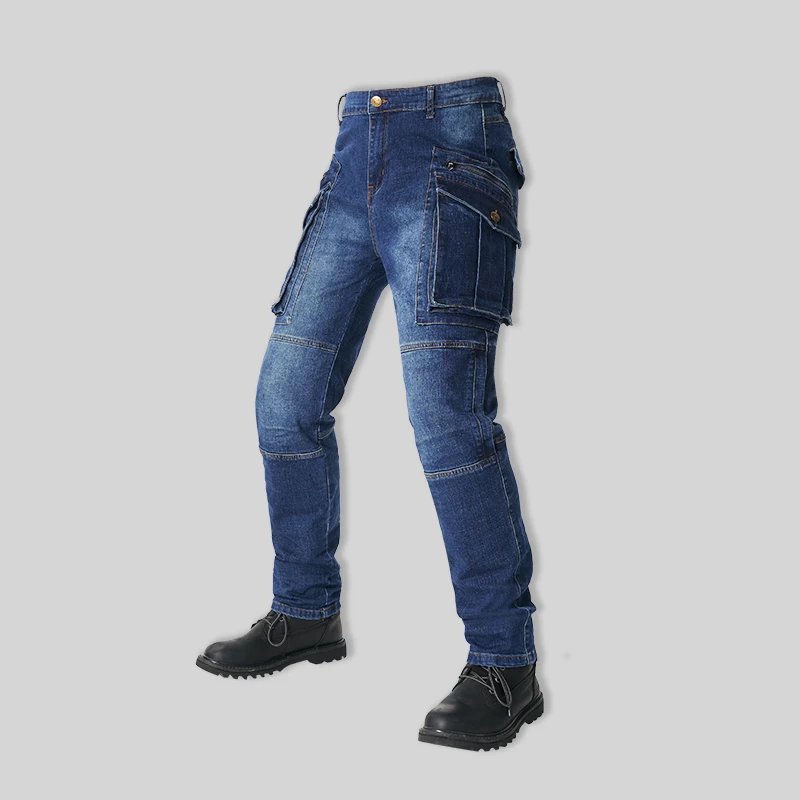 Moto Jeans Motorcycle Pants Protective Gear Trousers With Protect Gears Summer Anti Drop Riding Pants knee pad Multiple pockets