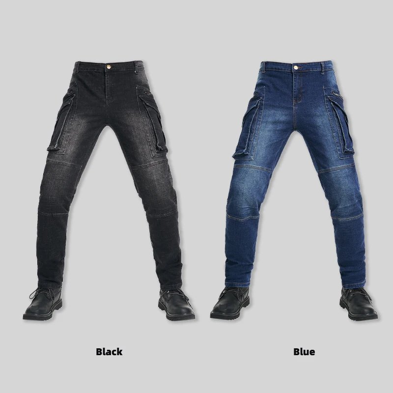 Moto Jeans Motorcycle Pants Protective Gear Trousers With Protect Gears Summer Anti Drop Riding Pants knee pad Multiple pockets