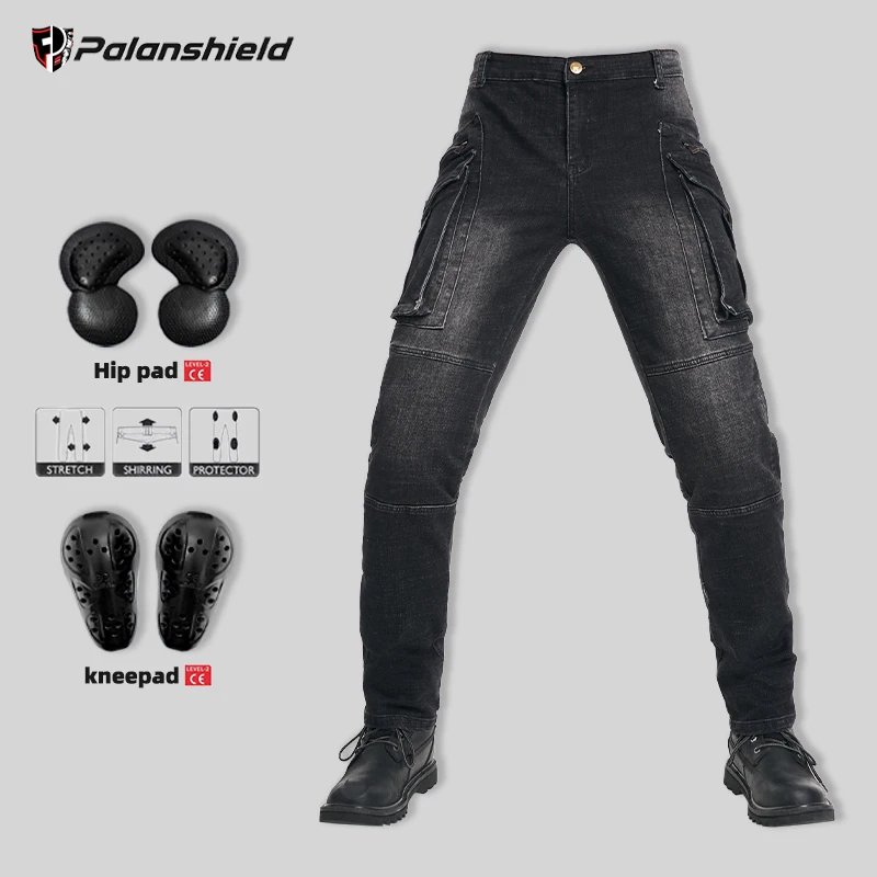 Moto Jeans Motorcycle Pants Protective Gear Trousers With Protect Gears Summer Anti Drop Riding Pants knee pad Multiple pockets
