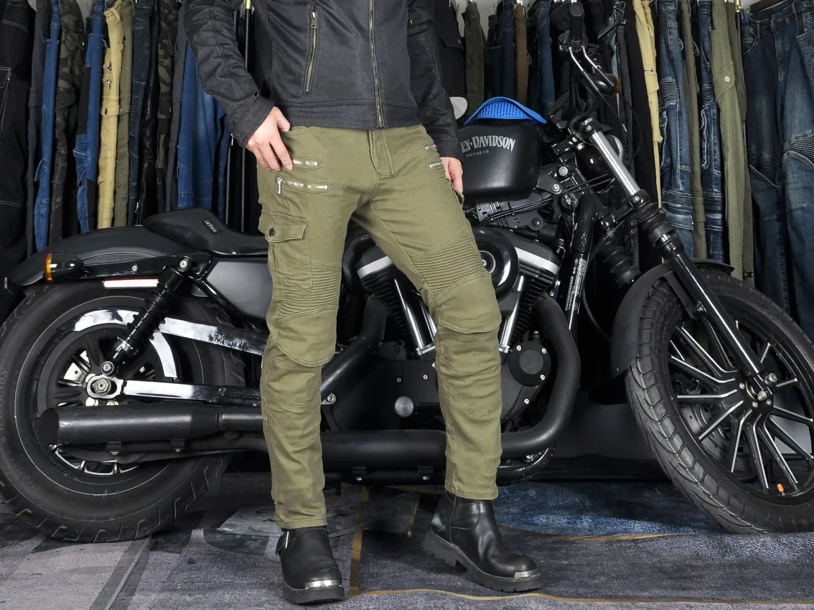 Four-Season Motorcycle Riding Pants Zipper Antifall Locomotive Motocross Racing Denim Jeans With CE Armoured Stretch Slim Fit