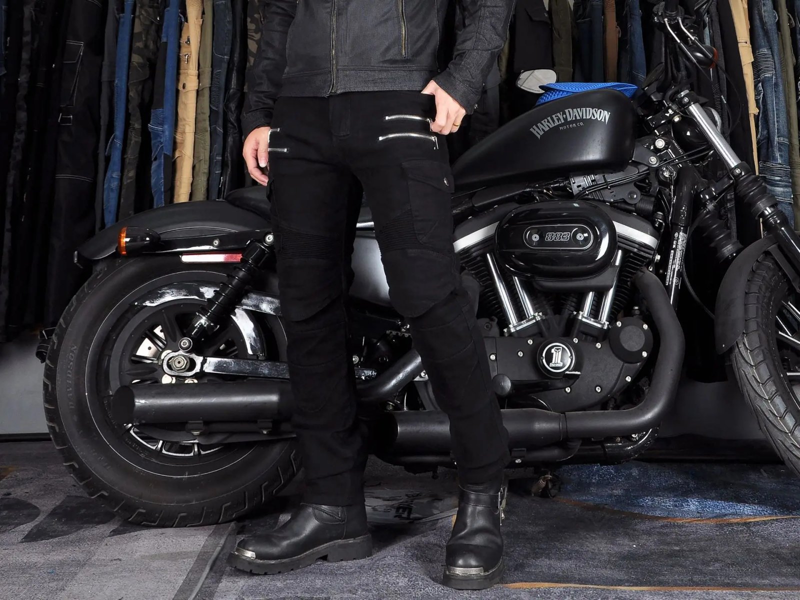 Four-Season Motorcycle Riding Pants Zipper Antifall Locomotive Motocross Racing Denim Jeans With CE Armoured Stretch Slim Fit
