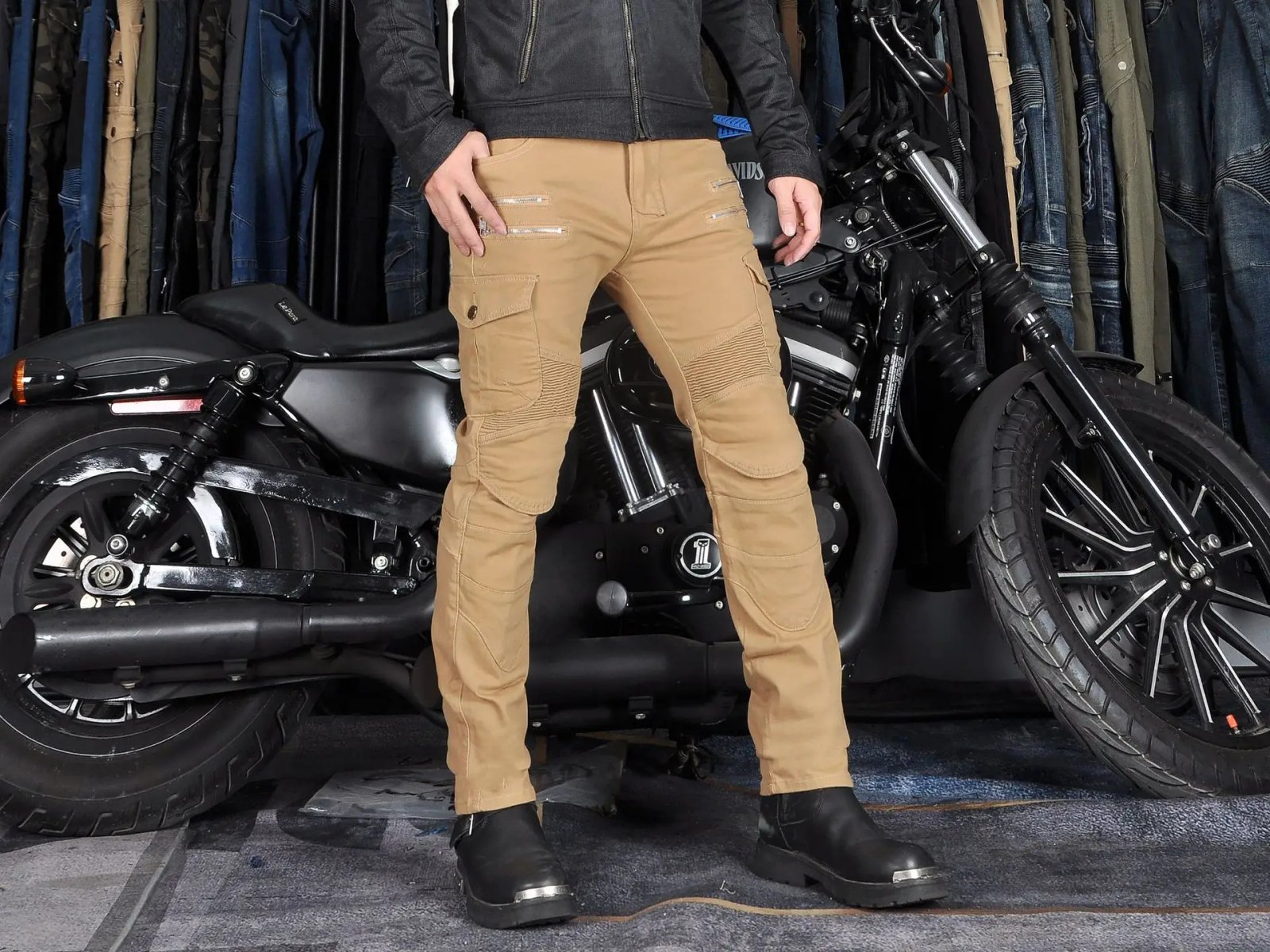 Four-Season Motorcycle Riding Pants Zipper Antifall Locomotive Motocross Racing Denim Jeans With CE Armoured Stretch Slim Fit