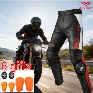 Motorcycle Riding Protective Pants Men Pants CE Certified Microfiber Leather Anti-fall Waterproof Wear-resistant Racing Trousers