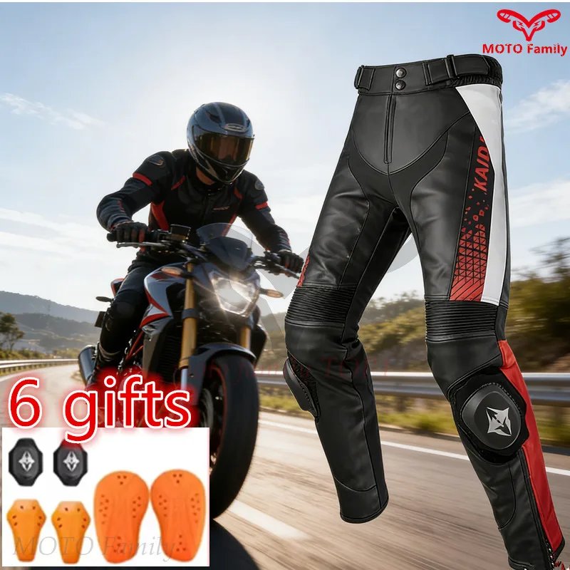 Motorcycle Riding Protective Pants Men Pants CE Certified Microfiber Leather Anti-fall Waterproof Wear-resistant Racing Trousers