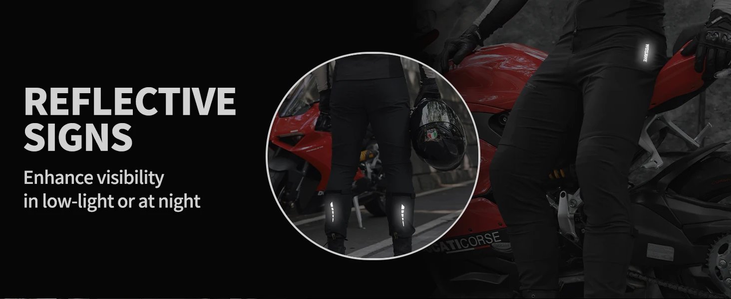 WOSAWE Men Motorcycle Pants Summer Motocross Pants Breathable Bicycle Bike Water-repellent Trousers Multi Purpose Pockets WOSAWE Men Motorcycle Pants Summer Motocross Pants Breathable Bicycle Bike Water-repellent Trousers Multi Purpose Pockets