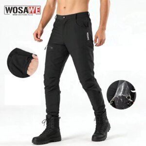 WOSAWE Men Motorcycle Pants Summer Motocross Pants Breathable Bicycle Bike Water-repellent Trousers Multi Purpose Pockets