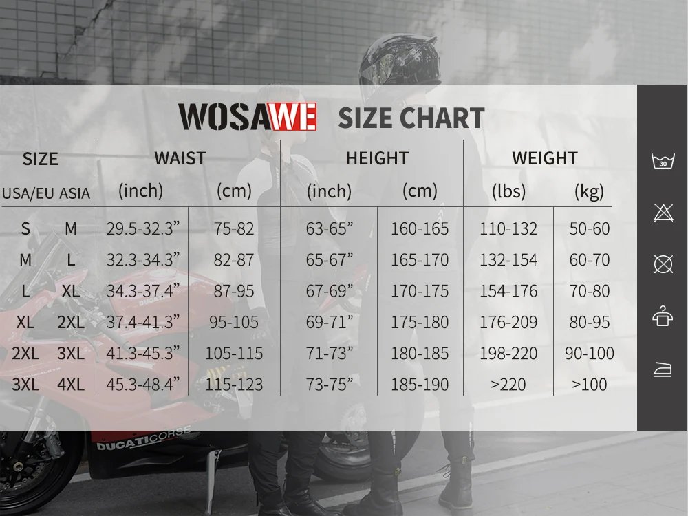 WOSAWE Men Motorcycle Pants Summer Motocross Pants Breathable Bicycle Bike Water-repellent Trousers Multi Purpose Pockets