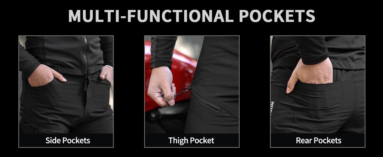 WOSAWE Men Motorcycle Pants Summer Motocross Pants Breathable Bicycle Bike Water-repellent Trousers Multi Purpose Pockets WOSAWE Men Motorcycle Pants Summer Motocross Pants Breathable Bicycle Bike Water-repellent Trousers Multi Purpose Pockets