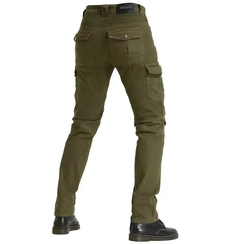 New Men's Khaki Motocross Equipment Traveling Armor CE Certification Jeans Stretch Racing Road Motorcycle Outdoor Cycling Pants