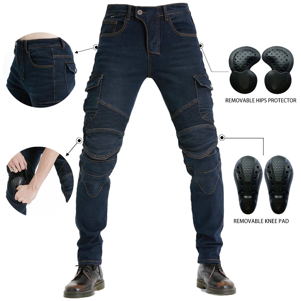 New Men's Khaki Motocross Equipment Traveling Armor CE Certification Jeans Stretch Racing Road Motorcycle Outdoor Cycling Pants