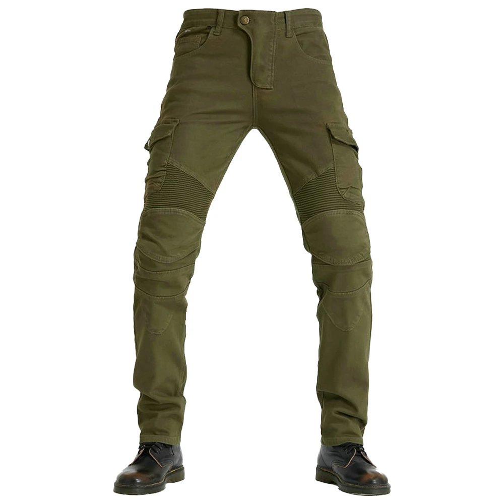 New Men's Khaki Motocross Equipment Traveling Armor CE Certification Jeans Stretch Racing Road Motorcycle Outdoor Cycling Pants