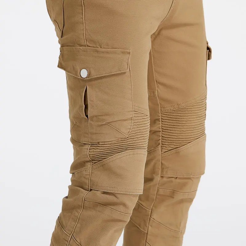 New Men's Khaki Motocross Equipment Traveling Armor CE Certification Jeans Stretch Racing Road Motorcycle Outdoor Cycling Pants