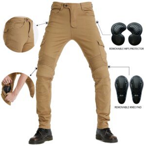 New Menās Khaki Motocross Equipment Traveling Armor CE Certification Jeans Stretch Racing Road Motorcycle Outdoor Cycling Pants