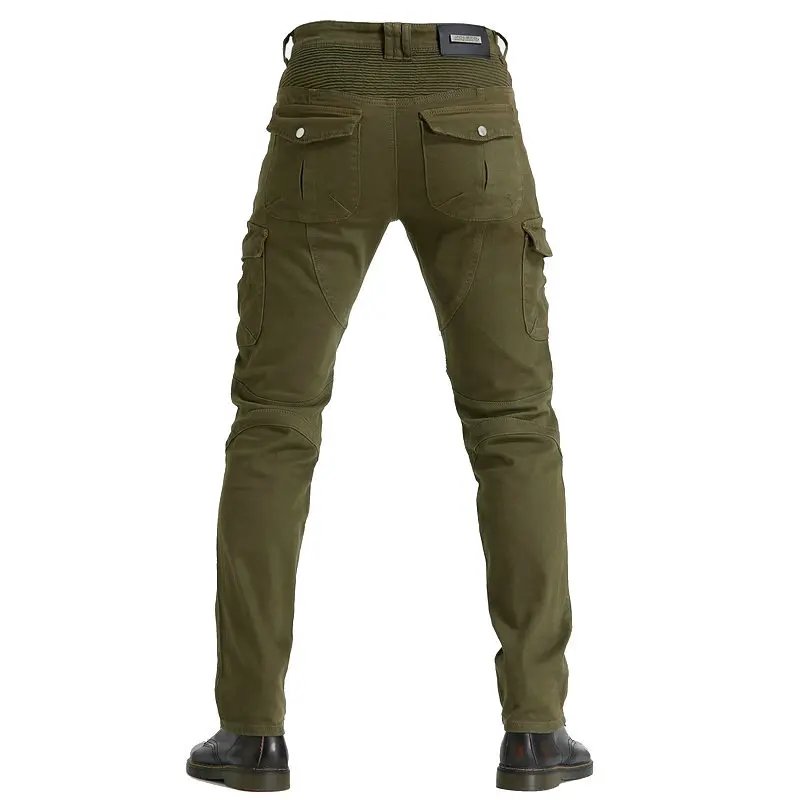 New Men's Khaki Motocross Equipment Traveling Armor CE Certification Jeans Stretch Racing Road Motorcycle Outdoor Cycling Pants