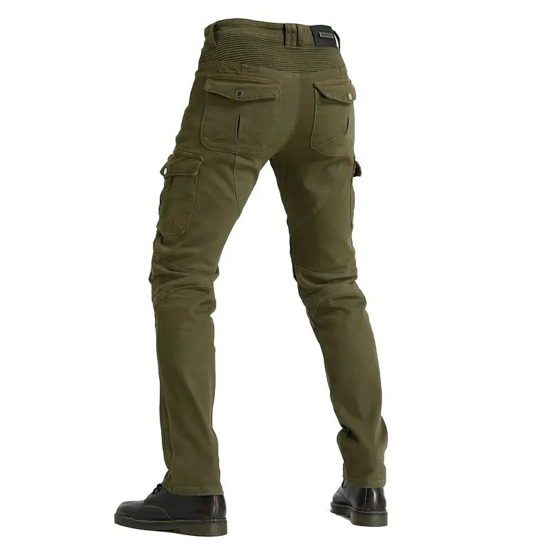 New Men's Khaki Motocross Equipment Traveling Armor CE Certification Jeans Stretch Racing Road Motorcycle Outdoor Cycling Pants