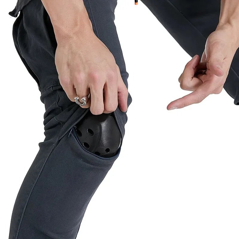 Unisex Multi-Pocket Motorcycle Cargo Pants CE Armor Anti-Fall Motorbike Trousers Men Women Travel Racing Riding Protective Gear