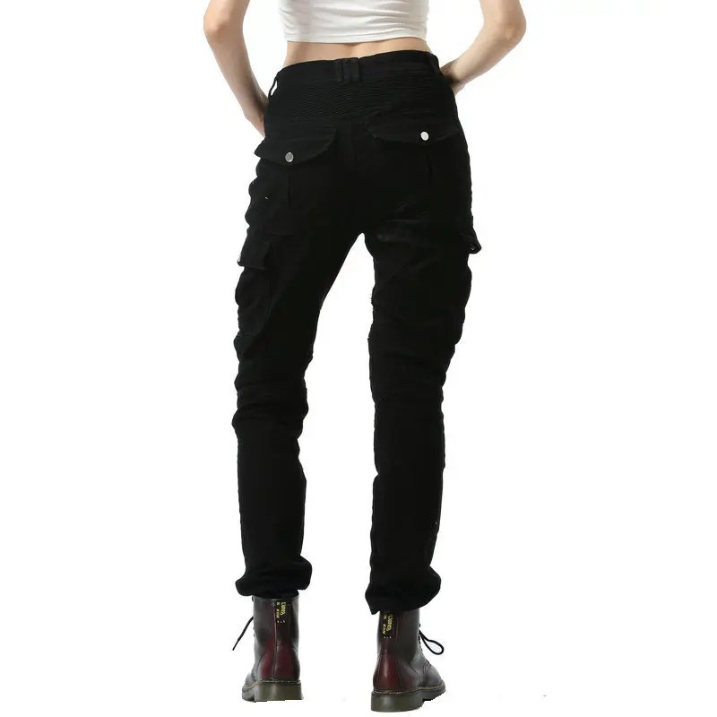Adventure Motorcycle Riding Jeans Women Motocross Racing Pants With 4 X CE Armor Knee Hip Removable Protector
