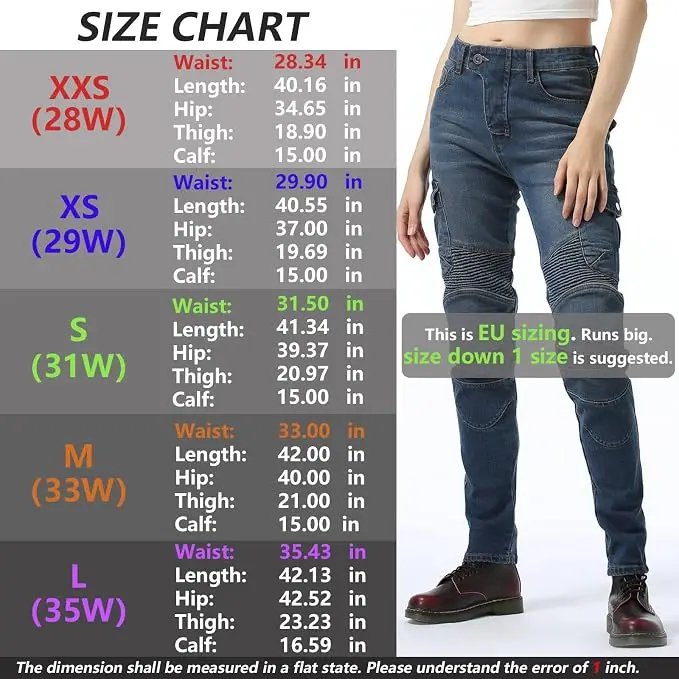 Adventure Motorcycle Riding Jeans Women Motocross Racing Pants With 4 X CE Armor Knee Hip Removable Protector