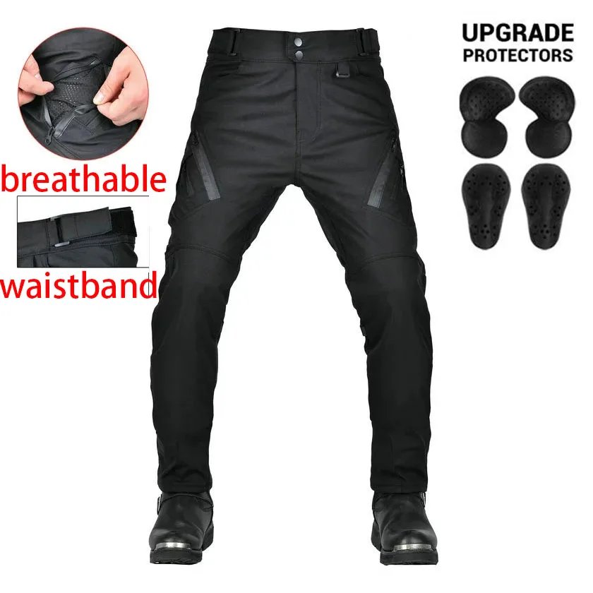 Waterproof Motorcycle Riding Pants All-Season Reflective Strip Adjustable Waistband Knee & Hip Pad for Outdoor Riding pants Waterproof Motorcycle Riding Pants All-Season Reflective Strip Adjustable Waistband Knee & Hip Pad for Outdoor Riding pants