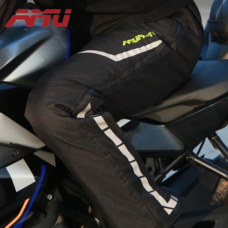 AMU Motorcycle Quick-Release Pants Winter Warm Motorbike Pants Men Women Windproof Anti-fall Motocross Quick Take Off Trousers