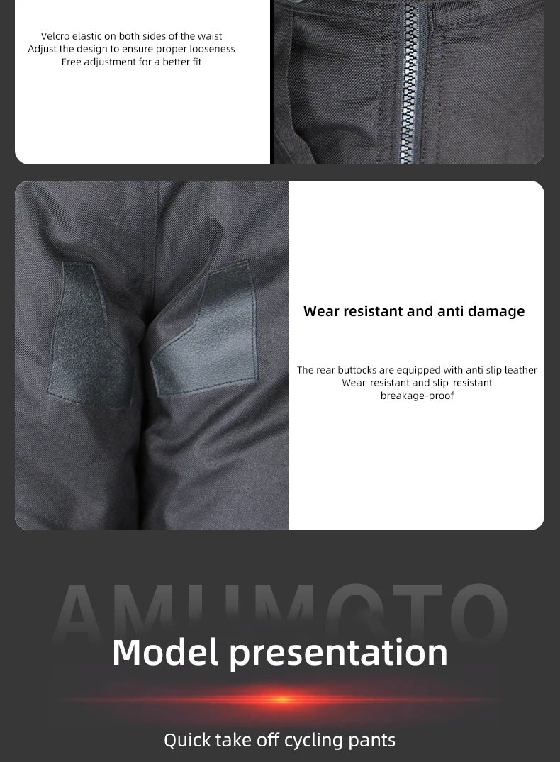 AMU Motorcycle Quick-Release Pants Winter Warm Motorbike Pants Men Women Windproof Anti-fall Motocross Quick Take Off Trousers AMU Motorcycle Quick-Release Pants Winter Warm Motorbike Pants Men Women Windproof Anti-fall Motocross Quick Take Off Trousers
