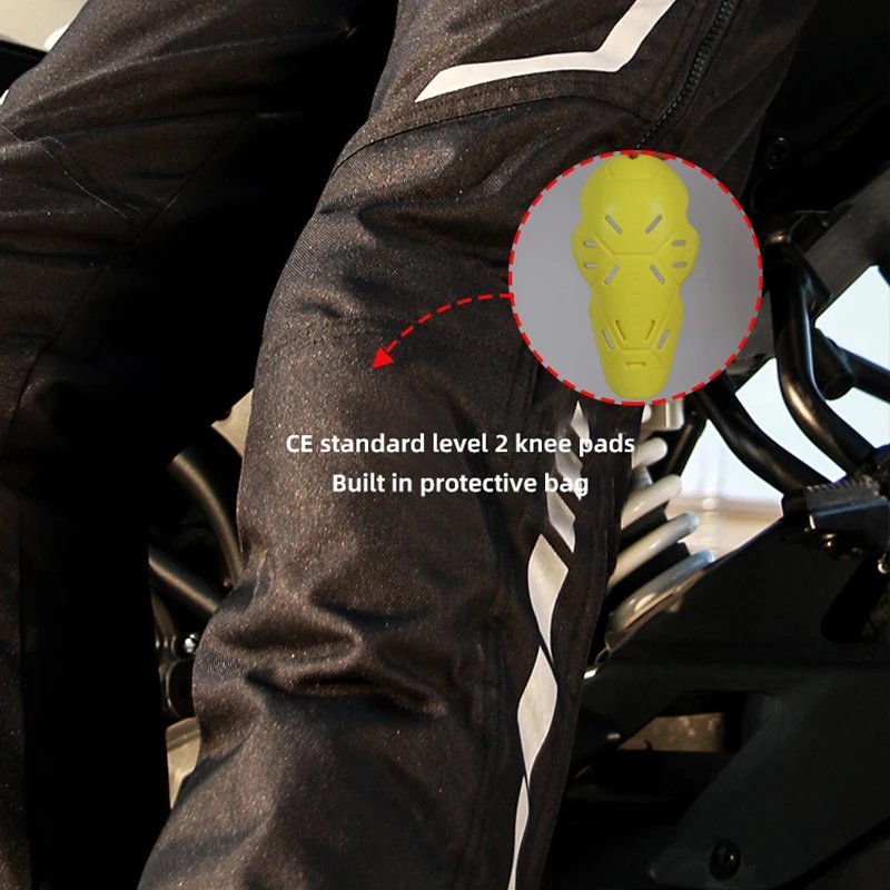AMU Motorcycle Quick-Release Pants Winter Warm Motorbike Pants Men Women Windproof Anti-fall Motocross Quick Take Off Trousers
