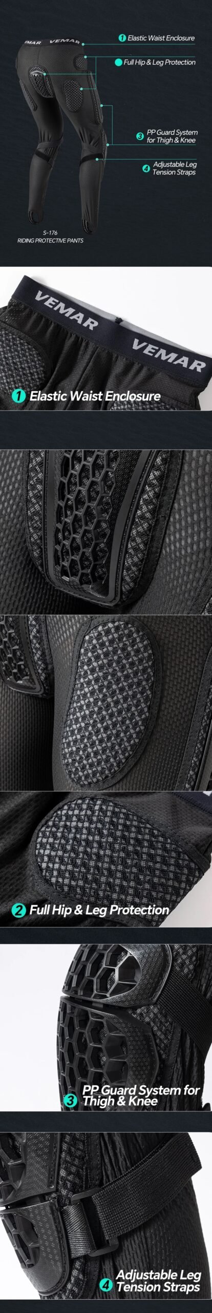 Summer Protective Motorcycle Pants Men - Armored Trousers Pants with Hip Knee Guards for Motocross, Sports Bike Riding Gear Summer Protective Motorcycle Pants Men - Armored Trousers Pants with Hip Knee Guards for Motocross, Sports Bike Riding Gear