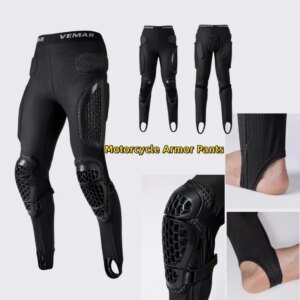 Summer Protective Motorcycle Pants Men – Armored Trousers Pants with Hip Knee Guards for Motocross, Sports Bike Riding Gear