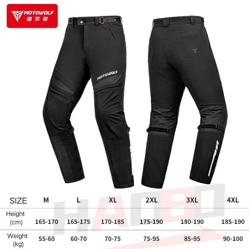 Motowolf CE Certified Motorcycle Pants Summer Breathable Mesh Riding Pants Reflective Strips Biker Trousers for Men Women
