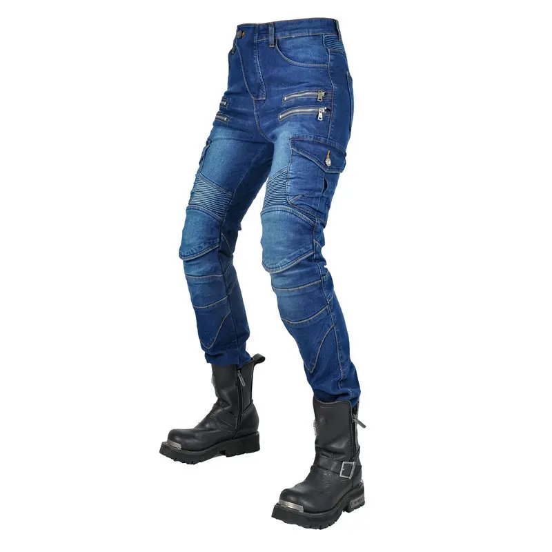 New Double Zipper Metal Style Motocross Moto Trousers Men For Woman Outdoor Riding Jeans With Protective Gear Motorcycle Pants New Double Zipper Metal Style Motocross Moto Trousers Men For Woman Outdoor Riding Jeans With Protective Gear Motorcycle Pants