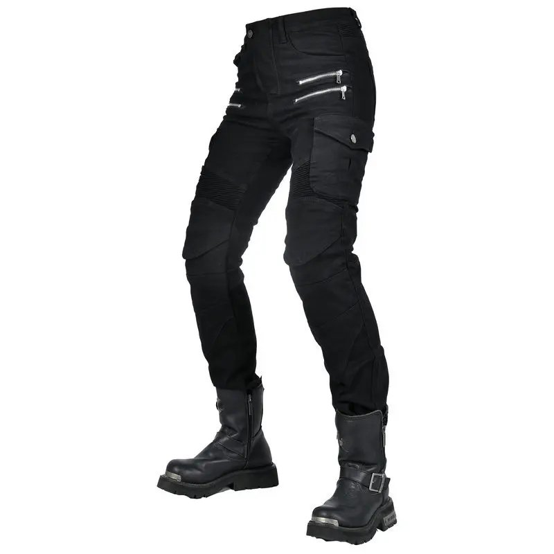New Double Zipper Metal Style Motocross Moto Trousers Men For Woman Outdoor Riding Jeans With Protective Gear Motorcycle Pants New Double Zipper Metal Style Motocross Moto Trousers Men For Woman Outdoor Riding Jeans With Protective Gear Motorcycle Pants