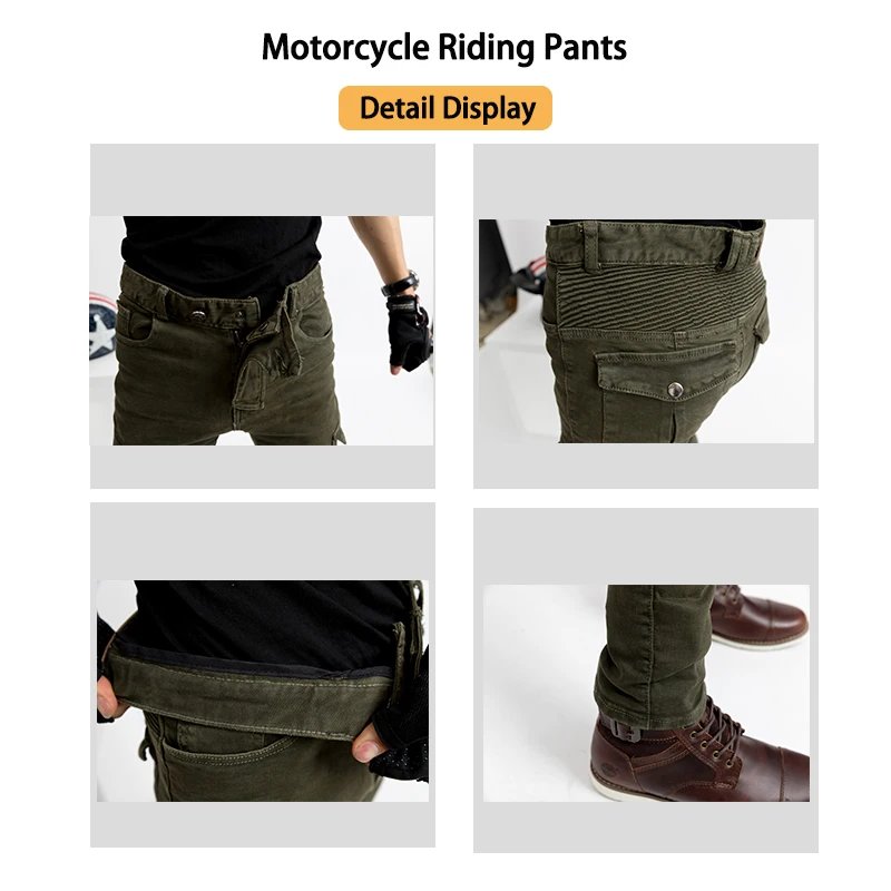 Motorcycle Riding Pants, Unisex, Knee Protector, Anti-fall & Windproof, With Armor Pads, Off-road & Street Bike Protective Pants