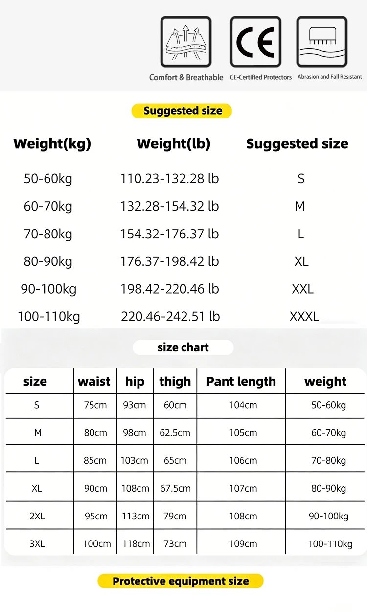 Motorcycle Riding Pants, Unisex, Knee Protector, Anti-fall & Windproof, With Armor Pads, Off-road & Street Bike Protective Pants