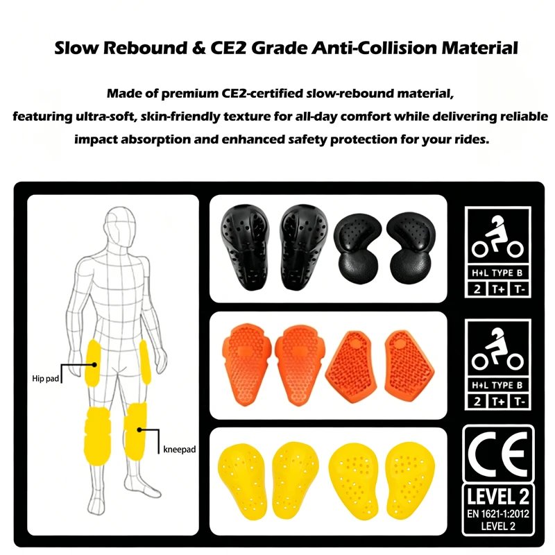 Motorcycle Riding Pants, Unisex, Knee Protector, Anti-fall & Windproof, With Armor Pads, Off-road & Street Bike Protective Pants