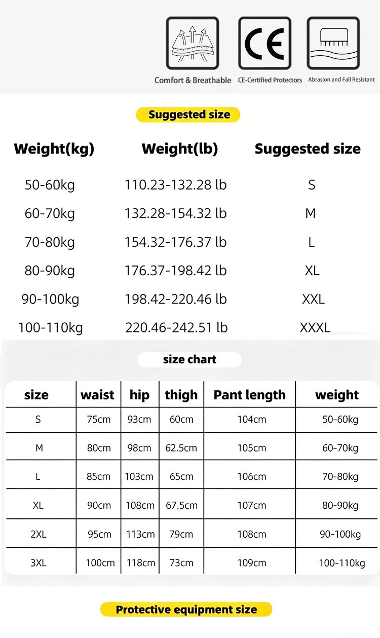 Motorcycle Riding Pants, Unisex, Knee Protector, Anti-fall & Windproof, With Armor Pads, Off-road & Street Bike Protective Pants