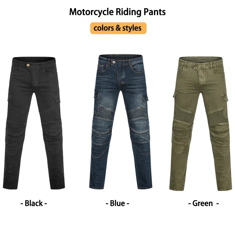 Motorcycle Riding Pants, Unisex, Knee Protector, Anti-fall & Windproof, With Armor Pads, Off-road & Street Bike Protective Pants