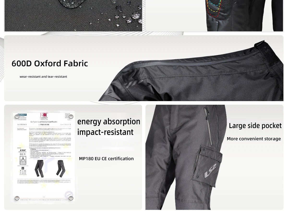 LS2 Original Motorcycle Pants Winter Warm Waterproof Quick Take Off Pants Off-Road Men CE Anti-fall Rider Quick-Release Trousers LS2 Original Motorcycle Pants Winter Warm Waterproof Quick Take Off Pants Off-Road Men CE Anti-fall Rider Quick-Release Trousers