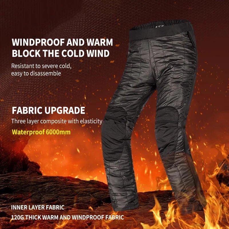 LS2 Original Motorcycle Pants Winter Warm Waterproof Quick Take Off Pants Off-Road Men CE Anti-fall Rider Quick-Release Trousers