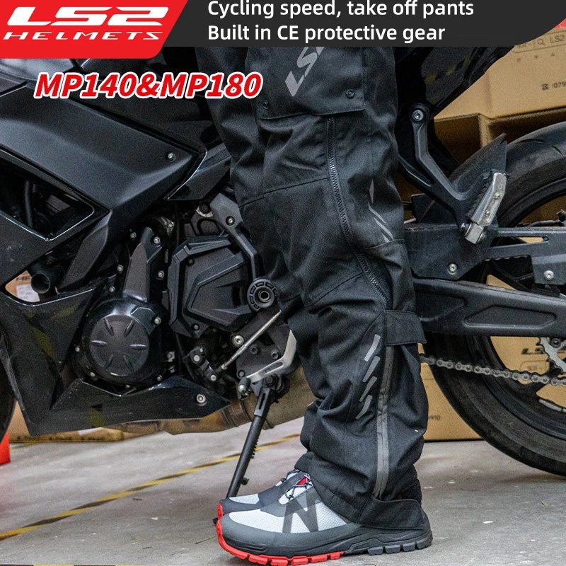 LS2 Original Motorcycle Pants Winter Warm Waterproof Quick Take Off Pants Off-Road Men CE Anti-fall Rider Quick-Release Trousers